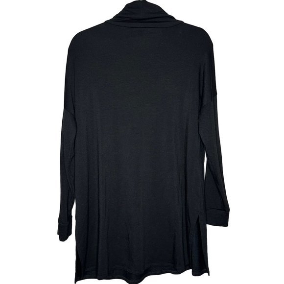 Eileen Fisher Black Turtleneck Oversized Tunic Top Size XS Style f17ttu - Picture 3 of 4